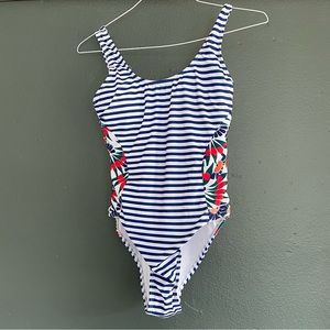 Seea Striped Floral One Piece